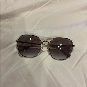Coach Gold and Black Aviator Sunglasses